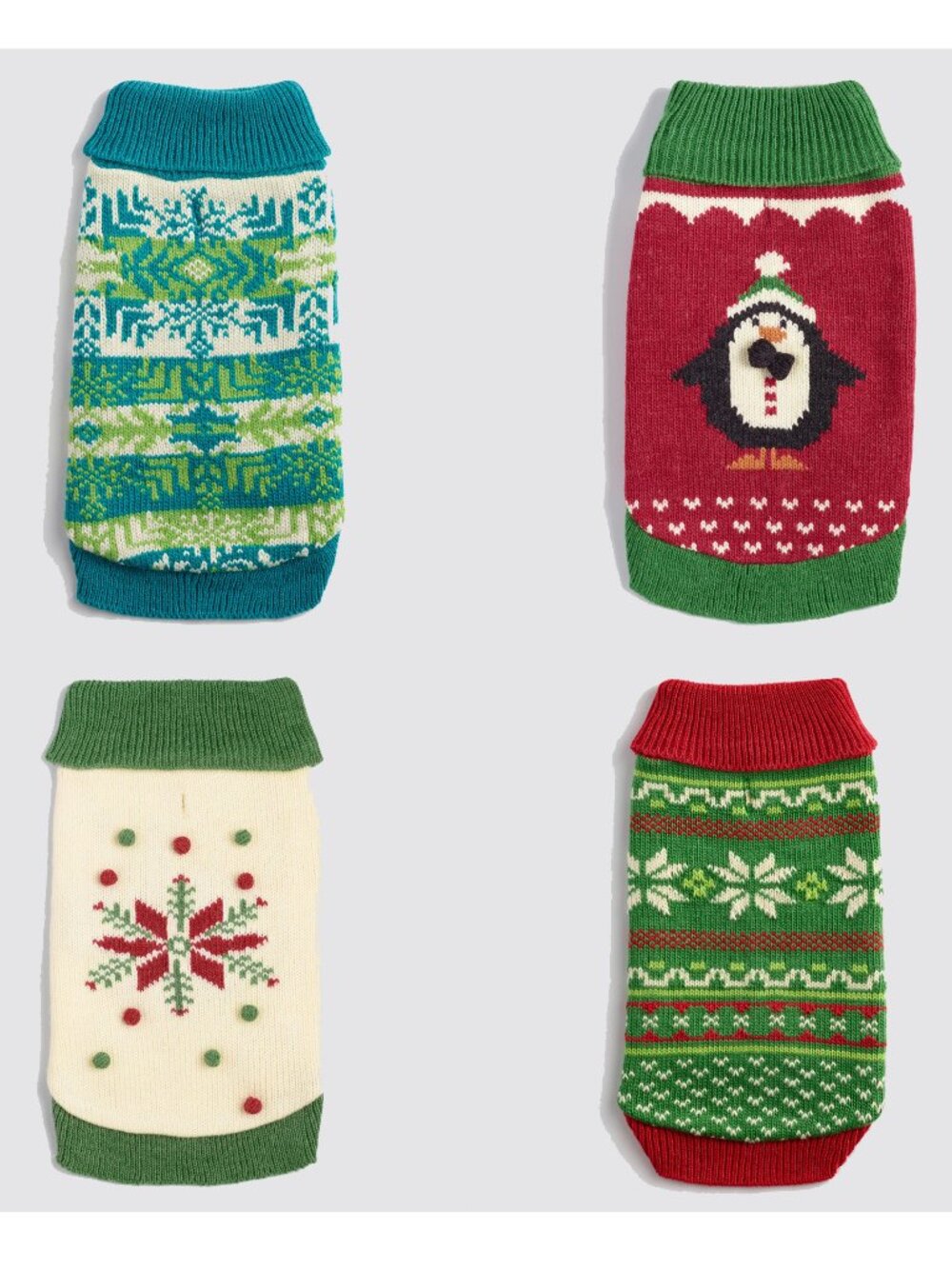 lot 4 NEW size SMALL dog sweaters WORLD MARKET knit pet fall winter penguin red